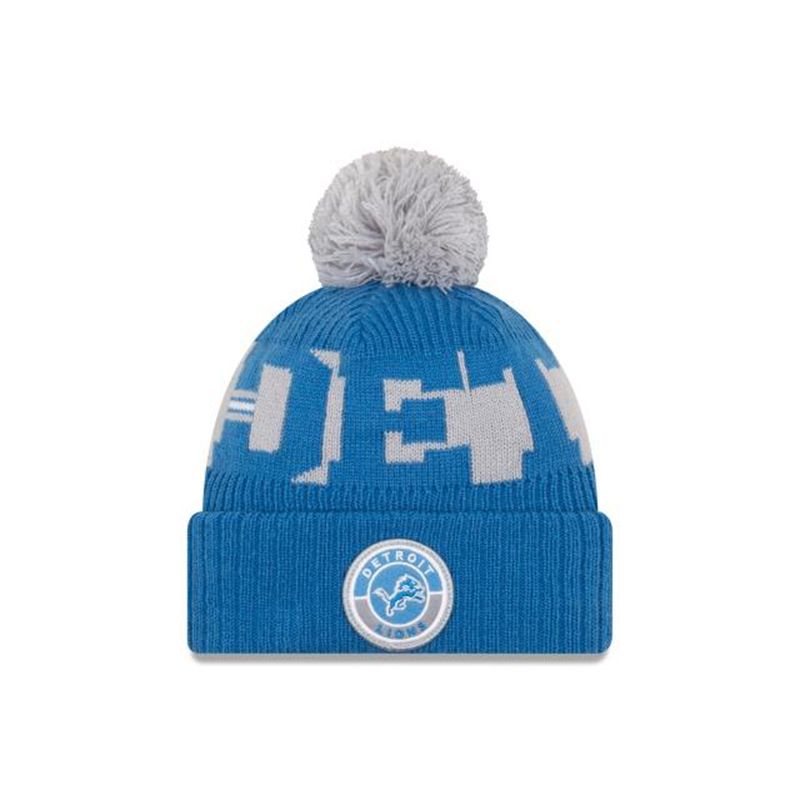 NFL Detroit Lions Cold Weather Sport Knit (RNJ9785) - Blue New Era Beanies